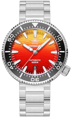 ADDIESDIVE Reloj de Buceo para Hombre 1000m Válvula de Helio Movimiento Automático 8215 Bisel de Cerámica Luminoso Reloj mecanico Cristal de Zafiro Esfera con Degradado Relojes AD2526