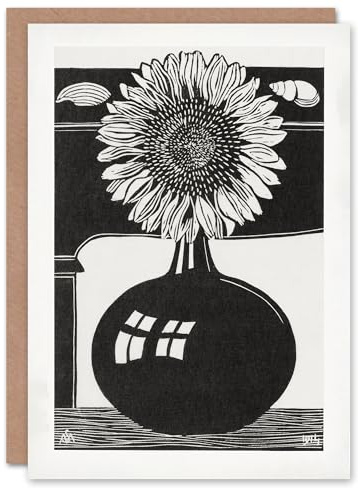 Artery8 Samuel J De Mesquita Art Card Stylised Sunflower in a Vase
