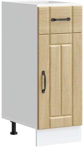 QZZCED Lucca Küchenunterschrank Sonoma Eiche mit Unterschrank, geräumiger Stauraum für Haushaltsgeräte, stabiles und langlebiges Material, praktische Türen, verstellbare Beine,