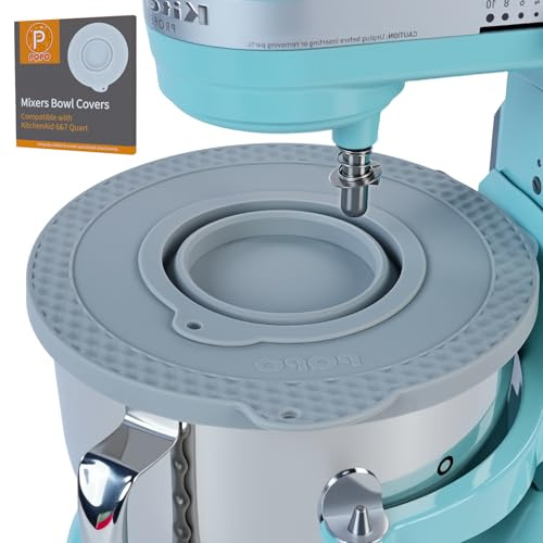 Silicone Mixer Bowl Cover Compatible with Kitchen Aid 6-7 Quart Bowl-Lift Stand Mixers, Mixing Bowl Lid Dustproof and Splash-Proof (Grey)