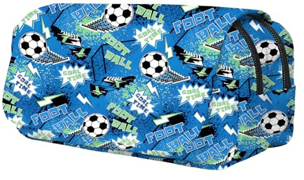 TiGog Fußball Federmäppchen für Jungen Mädchen, Schulsachen Federtasche, Schulmäppchen für Schreibwaren, Große Kapazität Kosmetiktasche Mäppchen, Einschulung Geschenk Pencil Case für Schule Büro