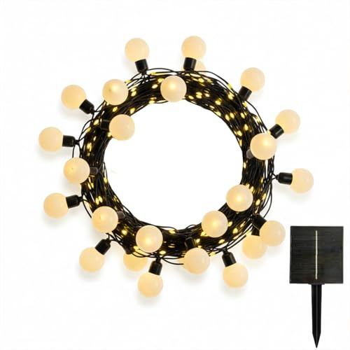 BILLY WARM WHITE MIX Solar-Lichterkette mit Globen und Mikro-LED, warmweiß, 13 Modi, 14 m