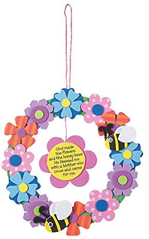 Schaumstoff-Blumenkranz für Mütter, Bastelset, 12 Stück, Bastelgeschenke für Kinder