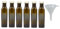 Viva Haushaltswaren - 6 Bouteilles en Verre Marron de 250 ML avec Bouchon doré, Bouteilles vides utilisables comme récipients de Conservation et Bouteilles de vinaigre (avec Entonnoir de 7 cm de