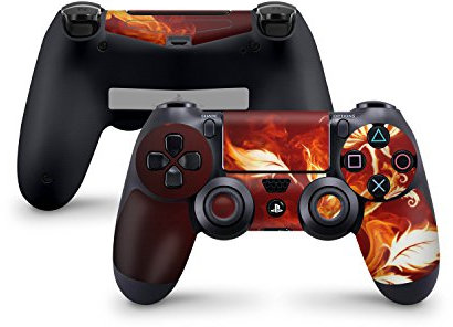 Skins4u Controller Aufkleber Design Schutzfolie Skin kompatibel mit Sony Playstation 4 PS4 Flower Of Fire