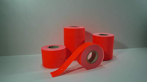 12000 Preisetiketten 21 x 12 mm Loch-Etiketten leucht-rot permanent