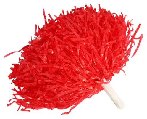 VGEBY 2 Stück Cheerleading Pom Poms, Cheerleader Pompons Cheers Ball Sportzubehör Sport Tanz Kostüm Party (rot)