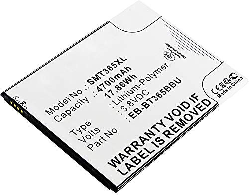 subtel, Batterie pour Tablette Compatible avec Samsung SM-T360 Galaxy Tab Active, SM-T395 2 (3.8V, 4700mAh)