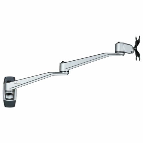 StarTech.com Wall Mount Monitor Arm - Articulating Ergonomic VESA Wall Mount Monitor Arm - 20 (52cm) Long - Single Display up to 34 inch - Swivel/Tilt/Rotate - Adjustable Screen Mount (ARMWALLDSLP)