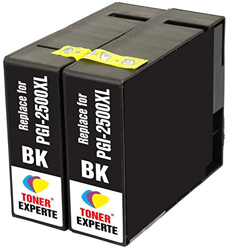 TONER EXPERTE PGI-2500XL PGI-2500XLBK 2 Schwarz Druckerpatronen kompatibel für MAXIFY MB5350 iB4050 MB5050 MB5150 MB5450 iB4150 MB5455 MB5155 9254B001 | hohe Kapazität (2500 Seiten)