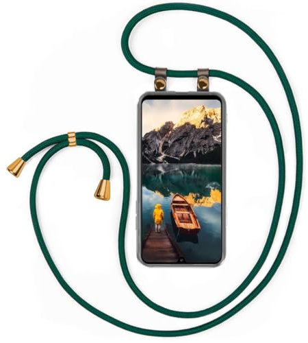 moex Handykette für Huawei P30 Pro/P30 Pro New Ed Hülle mit Band abnehmbar, Handyhülle mit Kette zum Umhängen, Handyband Kordel Umhängehülle, Necklace Handy Umhängeband, Grün