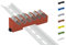 Din Rail Hutschienenhalter für 6x Wago Klemmen/lever clamps 221-412/413 (Wagoklemmen nicht im Lieferumfang!) (Rot)
