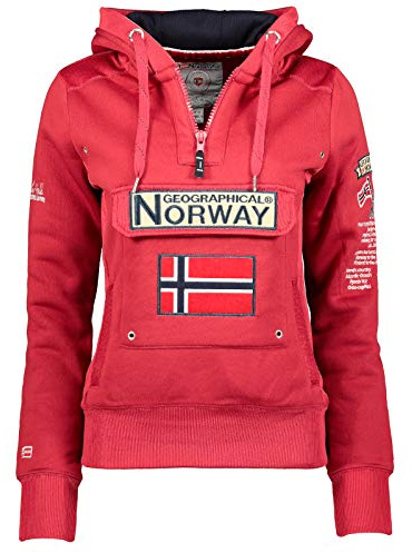Geographical Norway GYMCLASS Lady – Damen-Sweatshirt, Kapuze, Känguru-Taschen, lässig, langärmlig, warm – Hoodie Top Sport