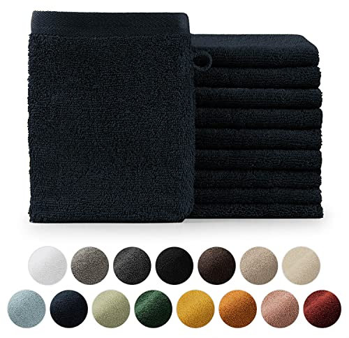 Blumtal - Gant De Toilette - Lot de 10 Gants De Toilette Coton - Gant De Toilette Bleu foncé - Certifié Oeko-TEX®