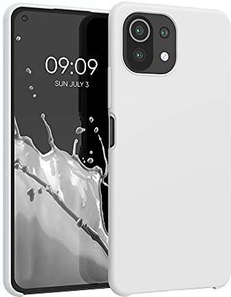 kwmobile Hülle kompatibel mit Xiaomi 11 Lite (5G) NE/Mi 11 Lite (5G) Hülle - Silikon Handy Case - Handyhülle weiche Oberfläche - kabelloses Laden - Weiß matt