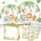 Jungle Safari Juego de vajilla para fiestas, decoraciones de fiesta verde con animales,vajilla desechable platos de papel servilletas para 24 invitados,baby shower,decoración de fiesta de cumpleaños