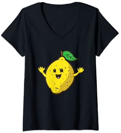 Mujer Limón cítricos amor limones agrios Camiseta Cuello V