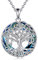 YFN Baum des Lebens Halskette 925 Sterling Silber Blauer Kristall keltisch Anhänger Mode Schmuck Geschenke für Damen Mädchen Mutter Tochter (Baum des Lebens Ⅰ-Kristallblau)