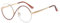 kachawoo Halbe randlose Brillen Null Diopter Brillenrahmen 8 S Form Metall Verschreibung Runde Anti Blaulicht Ray Brillen (brown gold frame)