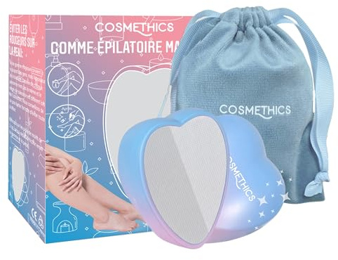 Cosm'Ethics® | New Crystal Hair Eraser Heart | Borrador de pelo mágico para mujer todo tipo de vello | Depiladora Indolore | Bolsa portátil para piernas y brazos