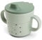 Done by Deer Foodie Trinklernbecher Happy dots Grün, 2-in-1 - Kinderbecher mit Henkel und Trinkbecher mit Deckel, Schnabeltasse: 100% PP, Dichtungsring: 100% Silikon alle Teile in Lebensmittelqualität