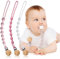 Attache Tetine (3 Couleurs) Attache Sucette - Accroche Tétine Bebe - Lot De Accroches -Tétines En Silicone De Haute Qualité (Rose foncé/Rose clair/Blanc)