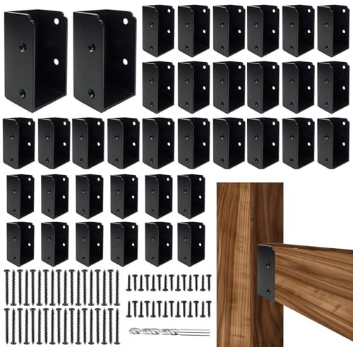 ITeVe.GD 36Pcs Deck Railing Brackets Connectors,Heavy Duty Steel 1.2 inch Thickness Concealed Brackets for 2x4 (Actual 1.5x3.5) Wood Posts for Deck Railing,Fence,Porch, Garden Pergola