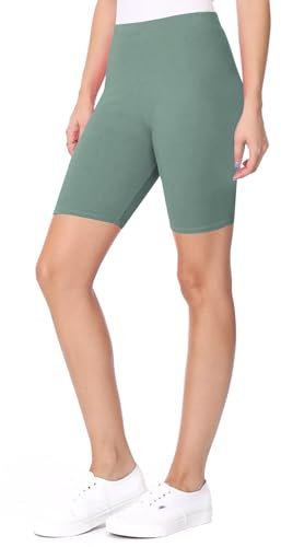 ELF KUCKUCK Kurze Radlerhose Damen, Kurze Leggings Hose Shorts Schwarz Dunkelgrün (One Size)