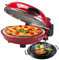 Avilia Forno Pizza Elettrico Pizza Maker 1200W con Timer Regolabile e Manici Termoisolanti, Temperatura massima 356 °, in Omaggio padella Grill per Cottura di Carne e Verdure