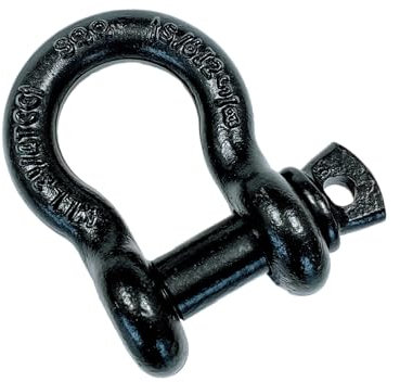 Schäkel 3,25-TO 5/8“ HA2 CE Stahl hochfest Geschweift mit Augbolzen Schraubbolzen SCHWARZ Slackline Befestigung Hardware Bühnenbau