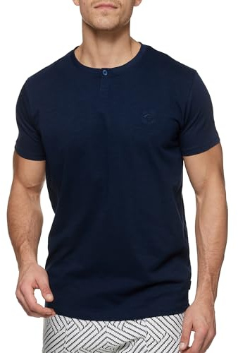 Indicode Herren INAnsel T-Shirt aus 100% Baumwolle | Herrenshirt Sommershirt Männer Navy, XL