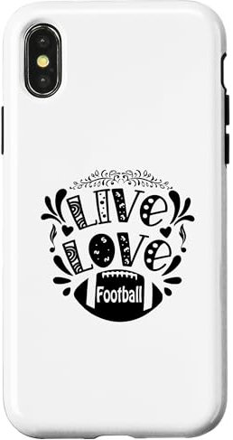 Hülle für iPhone X/XS Live Love Football Sportliebhaber American Football