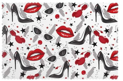 Lips High Heels Grease Proof Insulated Dinner Plate Mat 30x45cm For Hotel Home Banquet Table Decoration
