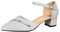 Sandales épaisses pour femme, à talon bloc bas mi-brillant pour femme, bride de cheville, chaussures à bout pointu pour femme, sandales à bout fermé pour mariage, soirée, Argenté., 36.5 EU