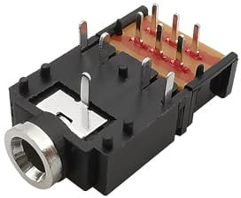 LoRier PJ-307 3,5-mm-Stereo-Audio-Klinkenbuchse 3,5-mm-Zweikanal-Kopfhörerbuchse 11-polig mit Schalter PJ307 (Color : 10Pcs)