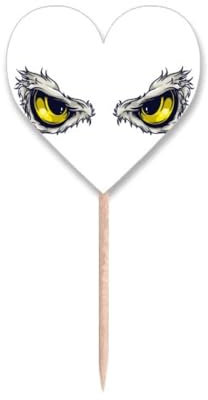 Palillos de dientes chinos de dibujos animados con diseño de ojo de dragón con forma de corazón