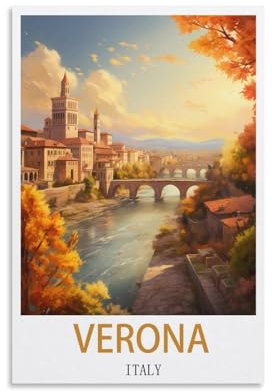 Jdjdu Verona Italien, Vintage-Reiseposter, Geschenk, Wanddekoration, Malerei, Poster, Leinwand, Kunstposter