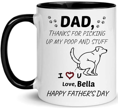 STARTER FLUID Tasse à café personnalisée pour chien, tasses de fête des pères, tasses pour chiens pour les amoureux des chiens, tasse de fête des pères, tasse personnalisable pour chien, papa, tasse à