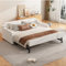 ZYLOYAL10 Polsterbett Ausziehbares Schlafsofa 90/180 * 200 cm mit Lattenrosten, Multifunktionsbett aus hautfreundlichem Samtstoff (Beige - D)