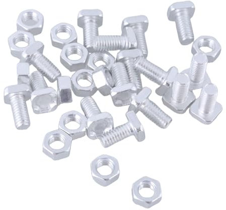 HUANIZI 50 Stück Hammerkopfschrauben M6 Gewächshausschrauben Aluminium M6x15mm Aluminium Gewächshausschrauben mit Muttern Gewächshaus