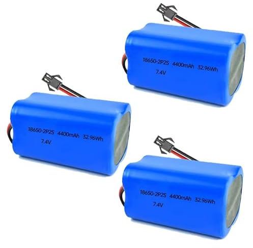 3Pcs 7.4V 4400mAh Li-ion Battery Pack RC Replacement Rechargeable Battery Pack Built-in 18650 * 4 Cell for Airplane DIY,Fishing lights,Doorbell,Handheld Fan,Radio,Speakers,etc.