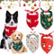 4 Stück Halstuch Hund Weihnachten, Hundehalstuch Weihnachten, Weihnachtshalstuch Hund mit Weihnachtlichen Cartoon Mustern, Schneeflocken, Elch, Weihnachtsmann, Weihnachts Accessoires Hund