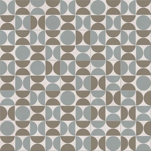 VINYL FLOORING UK Blue Designer Effect Vinyl Flooring Sheet For Kitchen Bathroom Living Room Dining Room 2.5mm Thick With Textile Backing 10 Years Warranty-5m(16'4) X 4m(13'1)-20m²