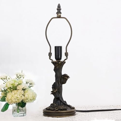BOTOWI Tiffany Style Tischlampensockel nur ohne Lampenschirm, Harz Tischlampensockel Ersatz Geeignet für 8 Zoll Tiffany Stil Buntglaslampenschirme