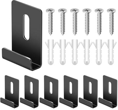 Glarks 18pcs 7.2mm Large Channel Mirror Hanger Clip Kit, 304 en acier inoxydable grandes pinces de retenue lourdes avec des pinces à miroir à vis