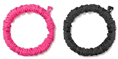 Adidas Scrunchies, 2er Set - Elastische Haargummis in Schwarz und Lucid Pink