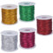 KINDPMA 5 Bobine di Filo Elastico per Braccialetti Filo per Gioielli 1 mm*50 m Filo Elastico in Nylon per Perline Filo per Creazione di Gioielli (argento+oro+rosso+verde+viola)
