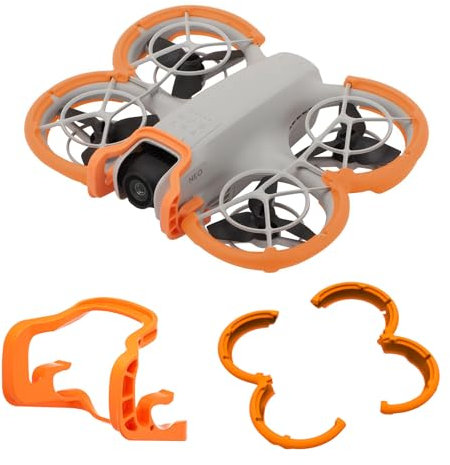 FSIDIWT Protection anti-collision pour accessoires DJI Neo, cardan 2 en 1, protection anti-collision + protection d'hélice Neo pour drone DJI Neo (orange)