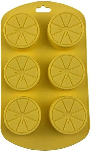 Gelbe Obstförmige Silikonformen, 3D-Zitronen-Fondant-Form, Schokolade, Süßigkeiten, Kekse, Zucker, Backform für Kuchen, Cupcakes, Dessert, Kerzen, Dekoration, geeignet für Gelees usw
