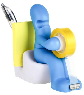 Hisdricus hreibtisch Zubehör Set - Abroller, Schreibtisch Accessoire, Bürobedarf Station, Stifthalter & Notizzettel, lustiges Geschenk für Kollegen, Blau